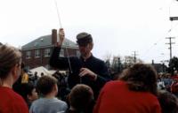 Demonstrating the musket to spectators